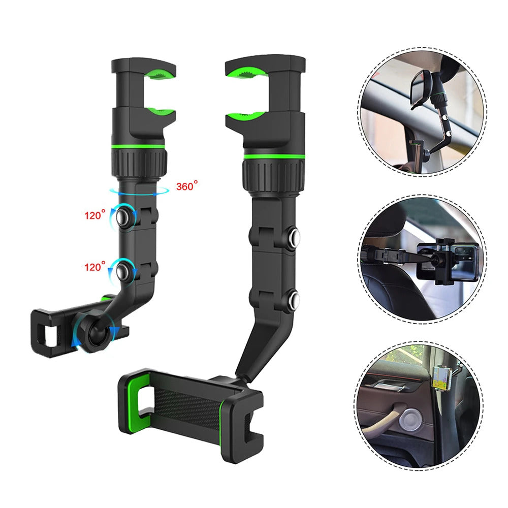 360 Degree Rotatable Car Rearview Mirror Phone Holder